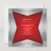 Invitation Douce Seize Ans Couronne Rouge Argentée (Dos)