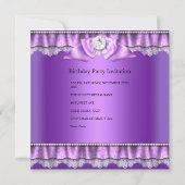 Invitation Douce Seize Ans Fête d'anniversaire Ruban Violet (Dos)