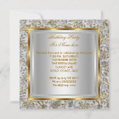 Invitation Douce Seize Ans Fête Or Argent Blanc (Dos)
