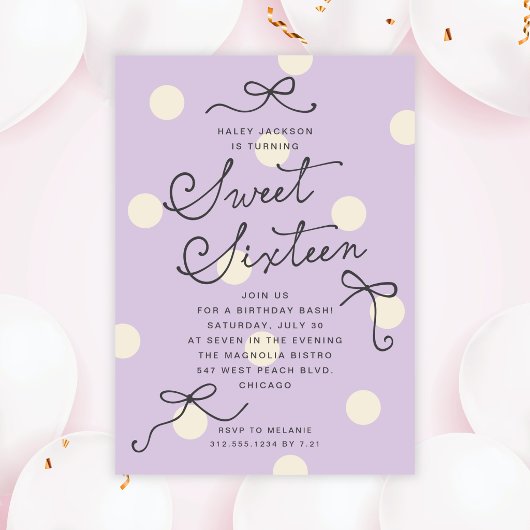 Invitation Douce Seize ans Fleurs de Lavande Violettes Modern