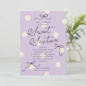Invitation Douce Seize ans Fleurs de Lavande Violettes Modern (Debout devant)