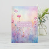 Invitation Douce Seize Ans Fleurs de printemps rose bleu (Debout devant)