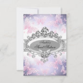 Invitation douce seize ans Papillon Rose & Violet (Devant)