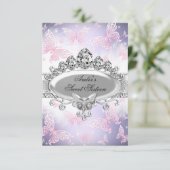 Invitation douce seize ans Papillon Rose & Violet (Debout devant)