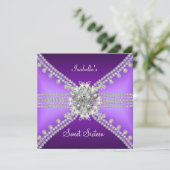 Invitation Douce Seize Ans Papillon Violet Argent 3 (Debout devant)