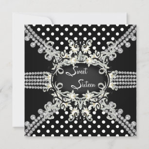 Invitation Douce Seize Ans Perle Blanche Taches Noires