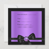 Invitation Douce Seize Ans Zèbre Violet Noir Joyau (Dos)