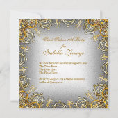 Invitation Douce Seize Douce 16 Or Gris Argent (Dos)