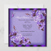 Invitation Douce Seize, Douce 16 Papillon Violet Roses Violet (Dos)