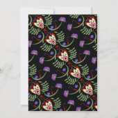 Invitation Douce Seize Fête Mexicaine Florale Cœur Noir (Dos)