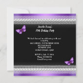 Invitation Douce seize Seize Papillon Noir Violet (Dos)