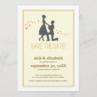 Invitation Douce Silhouette Proposition Date de sauvegarde (o