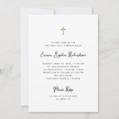 Invitation Douce Simple Noir et Blanc Première Communion Sain (Devant)