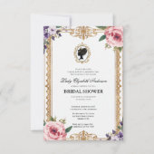 Invitation Douce soirée de mariage florale de l'ère Régence (Devant)
