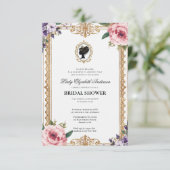 Invitation Douce soirée de mariage florale de l'ère Régence (Debout devant)