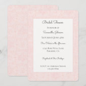 Invitation Douce Soirée de Mariage Rose Foncé Florale (Devant / Derrière)