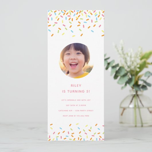 Invitation Douce Sprinkle Anniversaire de enfant (Debout devant)