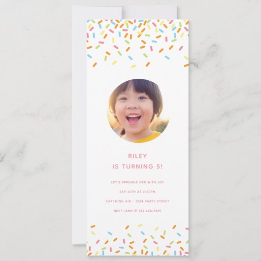 Invitation Douce Sprinkle Anniversaire de enfant (Devant)
