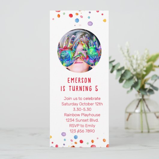 Invitation Douce Sprinkle Anniversaire de enfant (Debout devant)