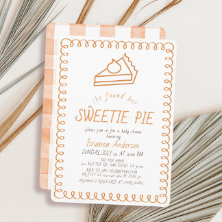 Invitation Douce Tarte Doodle Orange Enterrement de Vie de Je