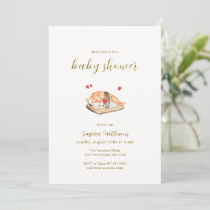 Invitation Douce thème de fête prénatale de sushi Kawaii Hear