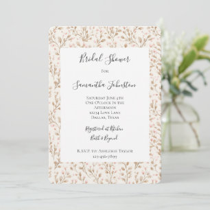 Invitation Douce Touche Rose Crème Florale Mariage