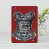 Invitation Douce Touche Rose Florale Oiseaux Mariage (Debout devant)