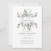 Invitation Douce végétation rustique aquarelle pour un mariag (Devant)