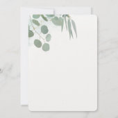 Invitation Douce verdure d'eucalyptus et doré pour une douche (Dos)