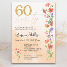 Douce Wildflower 60e Anniversaire Pour Elle - 60 A