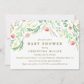 Invitation Doucement romantique | Baby shower des fleurs d'aq (Devant)