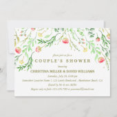 Invitation Doucement romantique | Douche à nuages Mariage flo (Devant)