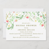 Invitation Doucement romantique | Fête des mariées Mariage fl (Devant)