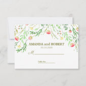 Invitation Doucement romantique | Lieu de table des Mariages  (Devant)