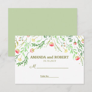 Invitation Doucement romantique   Lieu de table des Mariages 