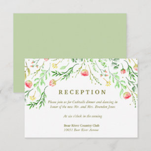 Invitation Doucement romantique   Réception De Mariage Floral