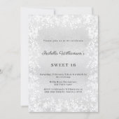 Invitation Douces 16 flocons d'argent élégante fête (Devant)