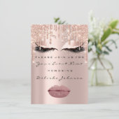 Invitation Douces 16e Parties scintillant Lèvres Roses de maq (Debout devant)