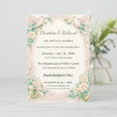 Invitation Douces & Chaudes Colombes Mariage Pastel (Debout devant)