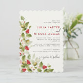 Invitation Douces Fleurs Sauvages Mariage Fête de Fiançailles (Debout devant)