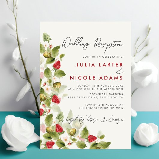 Invitation Douces Fleurs Sauvages Réception de Mariage aux Fr