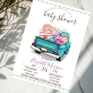 Invitation Douces friandises camion mignon en zigzag Baby Sho