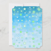 Invitation Douces petites étoiles et lunes bleues pour bébé h (Dos)
