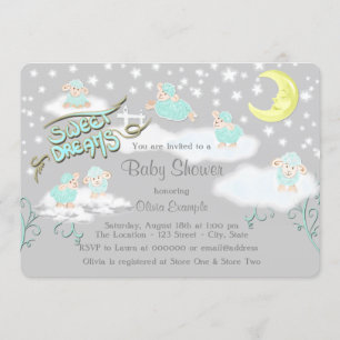 Invitation Douces Rêves Mouton Baby Shower