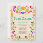 Invitation Douceur 16 Champagne mexicain Fiesta Papel Picado (Devant)