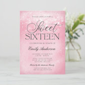 Invitation Douceur à étincelle rose 16 (Debout devant)