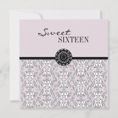 Invitation Douceur baroque violette et noire 16 fêtes (Dos)