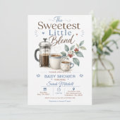 Invitation Douceur Café pour Baby Shower (Debout devant)