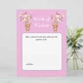 Invitation Douceur de Teddy pour Baby Shower Rose (Debout devant)