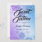 Invitation Douceur d'hiver Turquoise et violette 16 Parties s (Devant)